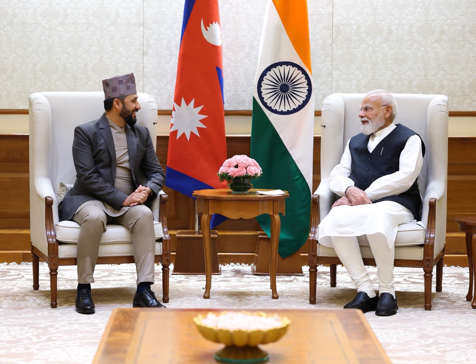 राष्ट्रिय स्वतन्त्र पार्टीका सभापति रवि लामिछाने र भारतीय प्रधानमन्त्री नरेन्द्र मोदीबिच नयाँ दिल्लीमा भेटवार्ता